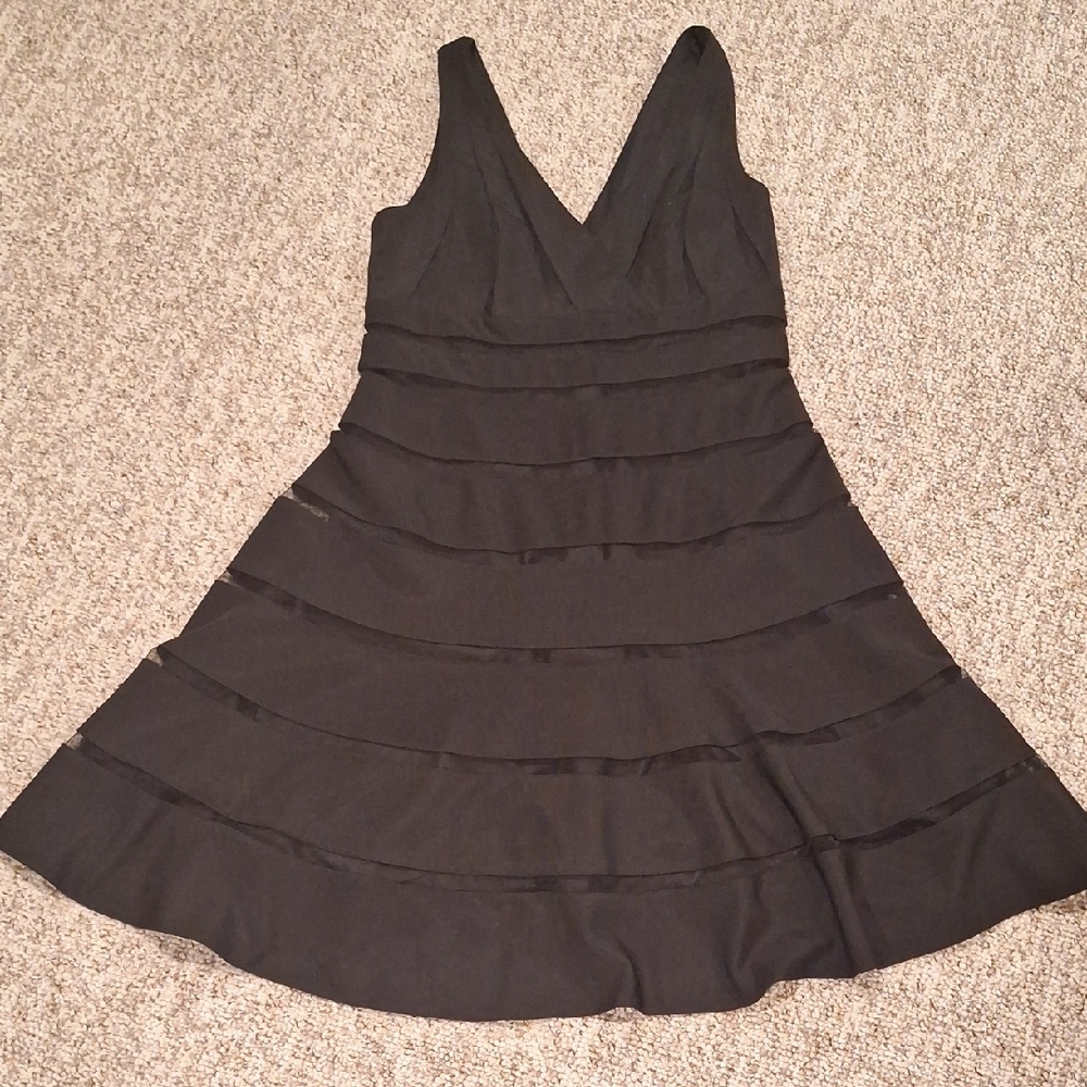 WHBM A-Line Midi Black Dress